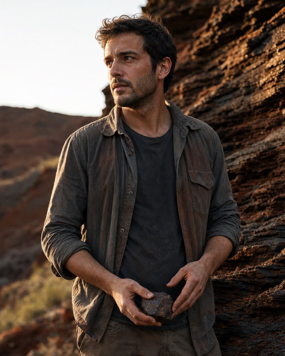 Ritratto editoriale di Marco Sagan nel Pilbara